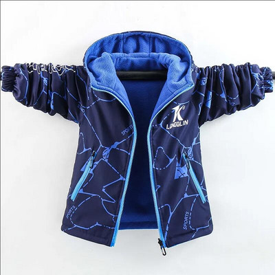 Dječja gornja odjeća Kaputi za dječake Jesenska sportska topla odjeća s obje strane Tinejdžerska jakna za dječake Flis vjetrovka Vjetrootporna jakna Dječja
