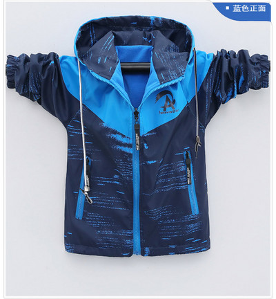 Dječja gornja odjeća Kaputi za dječake Jesenska sportska topla odjeća s obje strane Tinejdžerska jakna za dječake Flis vjetrovka Vjetrootporna jakna Dječja