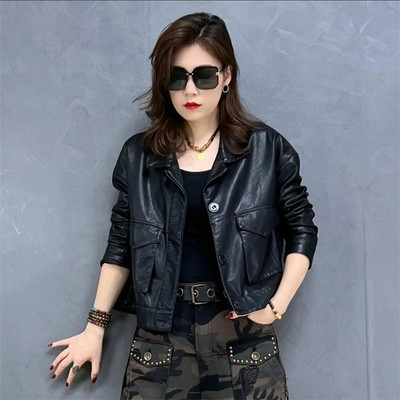 Modna jesen zimska lokomotiva Kožna jakna Ženska ženska kratka PU kožna motociklistička jakna Crveno Zelena Crna Kožna Odjeća