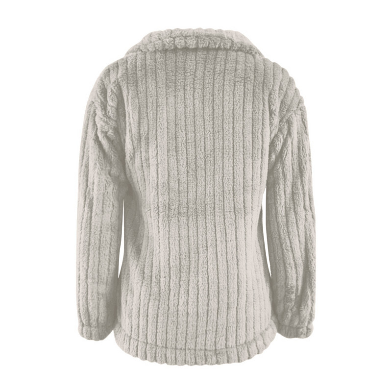 Jakne za žene Odjeća za jesen i zimu 2023. Ženske jednobojne plišane kardigan s reverima i gumbima Skraćeni kaput Debele jakne Ženske majice