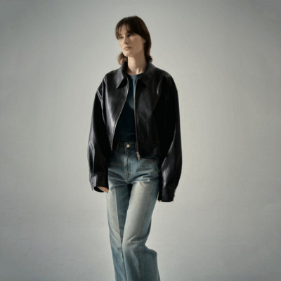 Slatka cool kožna jakna Jesen 2023. Minimalistički stil s reverom dugih rukava od Pu meke kože Kratki kožni top za žene