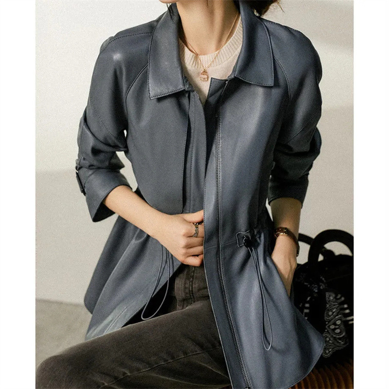 Jachetă din piele PU de calitate superioară în stil Hong Kong, nouă, toamnă, iarnă, primăvară.