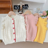 Djevojčice Princess Vuneni prsluk Proljeće Jesen Djeca Bebe Djeca Slatki šal Džemper Kaput Dječji