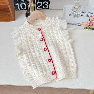 Djevojčice Princess Vuneni prsluk Proljeće Jesen Djeca Bebe Djeca Slatki šal Džemper Kaput Dječji