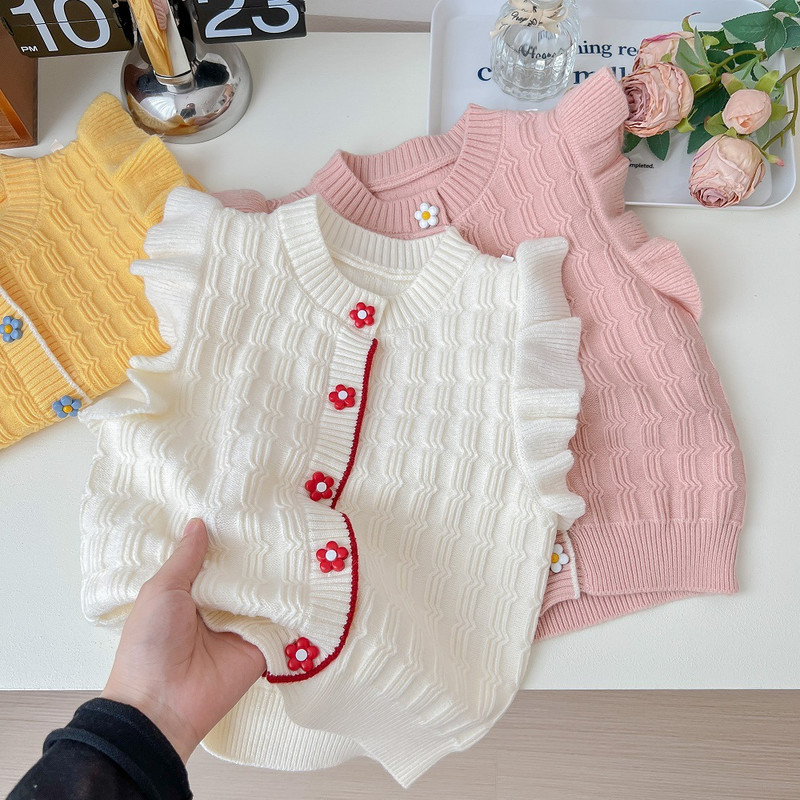 Djevojčice Princess Vuneni prsluk Proljeće Jesen Djeca Bebe Djeca Slatki šal Džemper Kaput Dječji