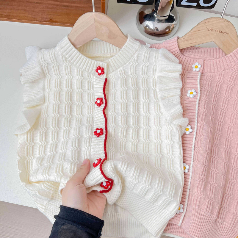 Djevojčice Princess Vuneni prsluk Proljeće Jesen Djeca Bebe Djeca Slatki šal Džemper Kaput Dječji