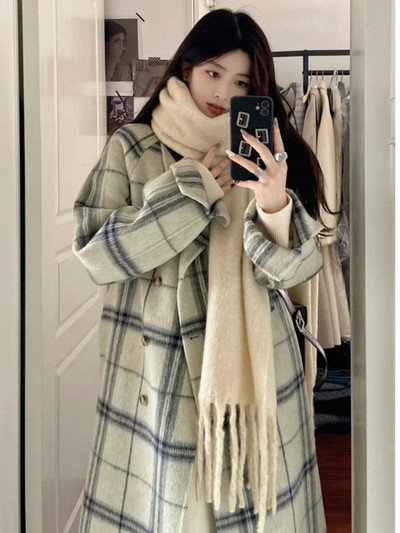 RUN XIANG CHENG 2023 vilnas mētelis sieviešu vilnas mētelis rudens un ziemas korejiešu augstas kvalitātes japāņu britu stila bezmaksas piegāde