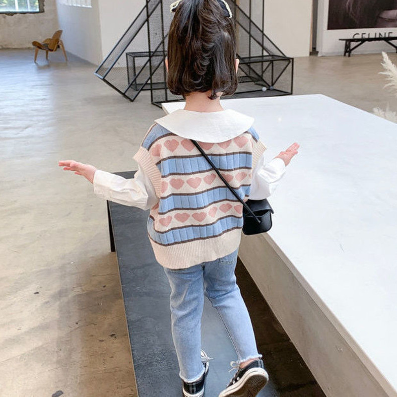 Haine pentru copii Vestă pentru fetiță, primăvară și toamnă, stil nou, pentru fetiță, vestă tricotată occidentală, cămașă pentru copii