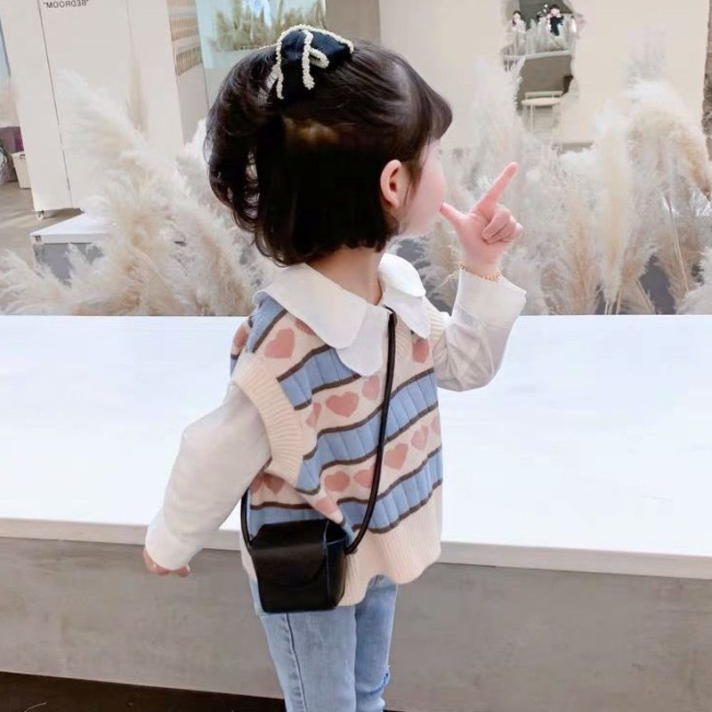Haine pentru copii Vestă pentru fetiță, primăvară și toamnă, stil nou, pentru fetiță, vestă tricotată occidentală, cămașă pentru copii
