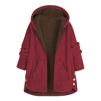 2023 Winter Fleece Hood Jacket για Γυναικεία Φούτερ Γυναικεία Ρούχα Plus Size Zipper Λούτρινες μπλούζες Λούτρινο χειμερινό παλτό για γυναίκες