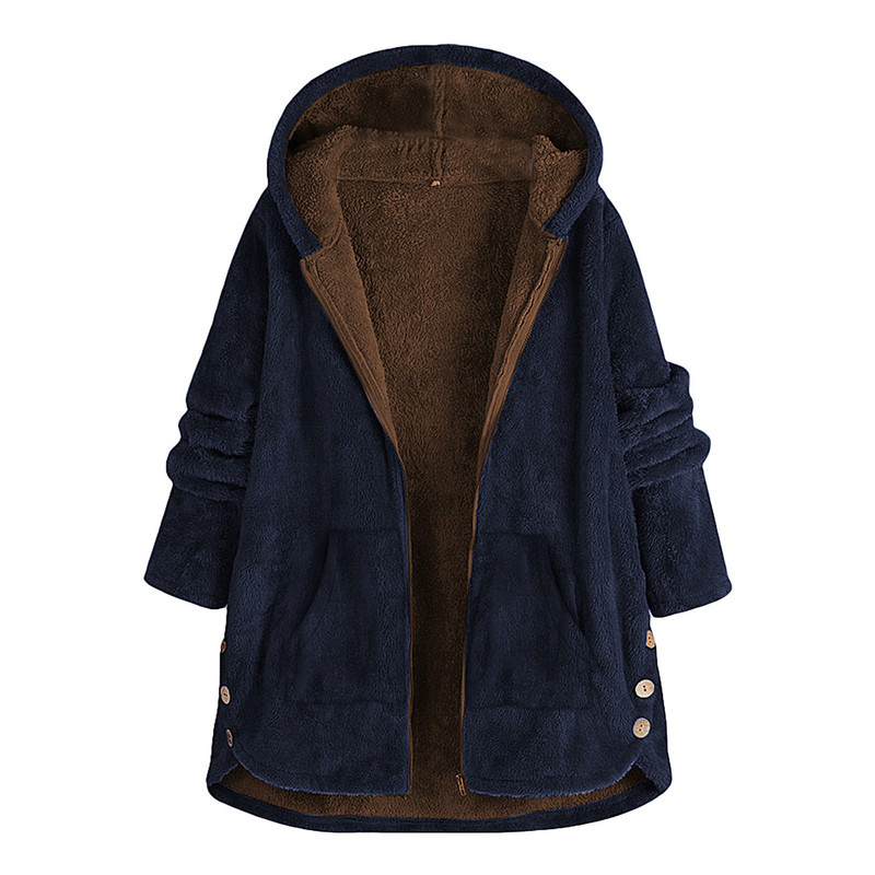 Ženska zimska jakna s kapuljačom od flisa za 2023. Ženska majica s patentnim zatvaračem Ženska odjeća Plišane majice s patentnim zatvaračem Plišani zimski kaput za žene