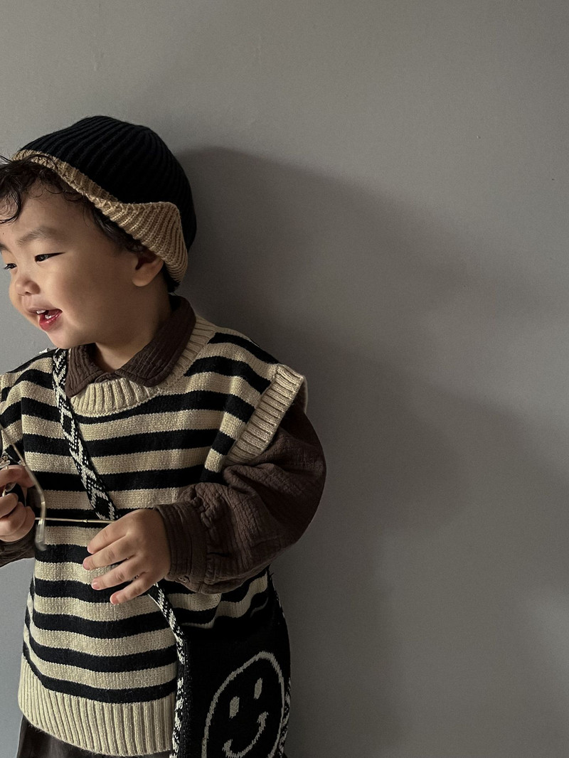 Jesen Zima Nova dječja jakna bez rukava Bebi dječaci Djevojčice Prugasti ležerni pleteni prsluk Dječji pamučni široki gornji kaput