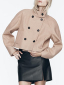 Tvirtas elegantiškas moteriškas vilnos paltas, 2023 m. „Auyumn“ stovi apykaklė ilgomis rankovėmis, dvieiliai švarkai, moteriški senoviniai madingi viršutiniai drabužiai