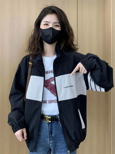 Jachete scurte de primăvară, toamnă, pentru femei, nou 2023, haină cardigan contrastantă, 2023, pentru femei, la modă, guler cu rever, pardesiu versatil pentru timp liber