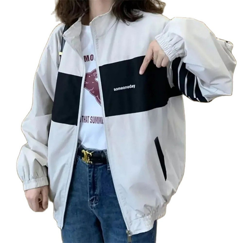 Jachete scurte de primăvară, toamnă, pentru femei, nou 2023, haină cardigan contrastantă, 2023, pentru femei, la modă, guler cu rever, pardesiu versatil pentru timp liber