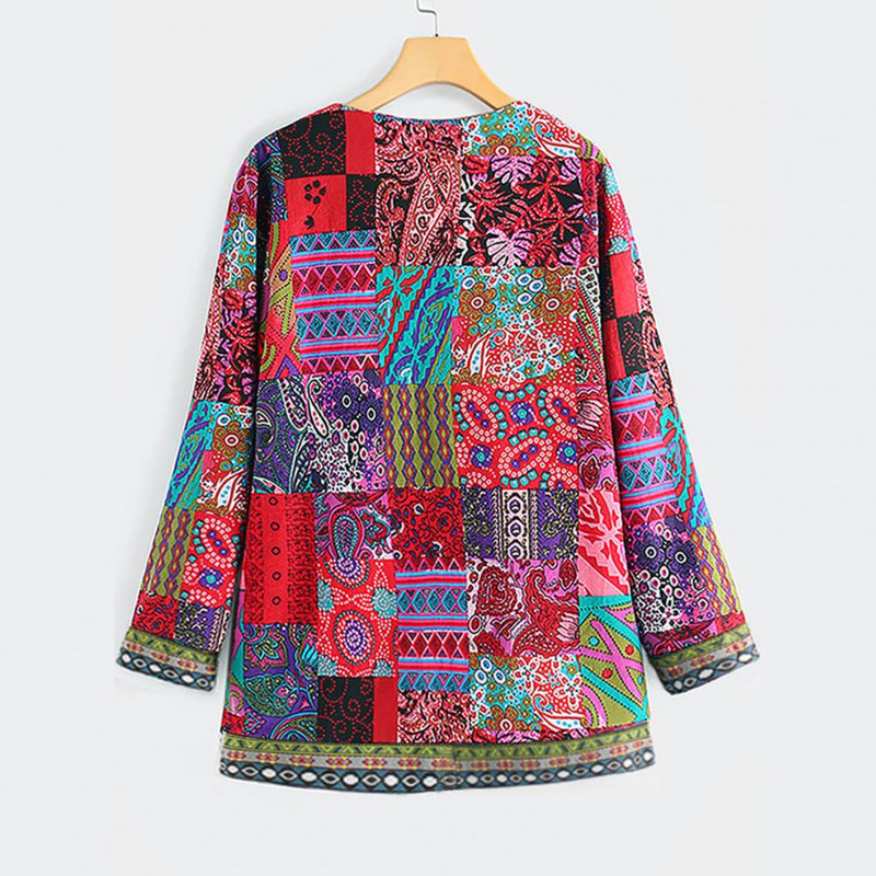 Jachete de toamnă pentru femei Cardigan pentru femei, îmbrăcăminte de stradă, haină etnică, buzunar, vintage, haină anti-strângere pentru femei.