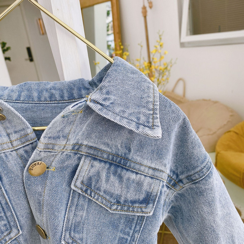 Mala djeca Dječaci Djevojčice S osmijehom Slatke traper traper jakne 1-6 godina Baby Letter Korejski stil Proljeće Jesen Pamučni kaputi