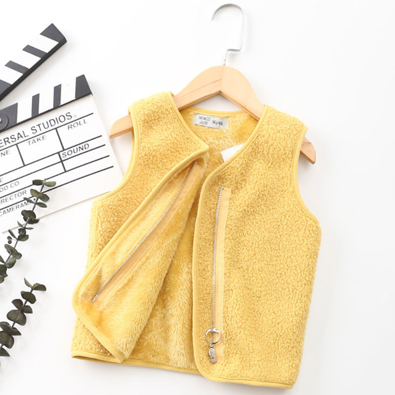 Vestă caldă cu fermoar pentru copii, toamnă iarnă, fleece, design de modă, jachetă fără mâneci pentru copii, băieți, fete, 2-10 ani, vestă