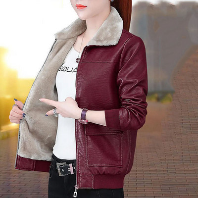 Topla kožna jakna od flisa Ženska jesen i zima 2022. Novi trend krznenih ovratnika Jednodijelne modne široke ženske jakne Trend