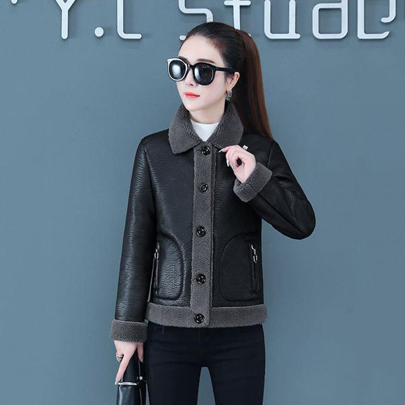 Topla kožna jakna od flisa Ženska jesen i zima 2022. Novi trend krznenih ovratnika Jednodijelne modne široke ženske jakne Trend