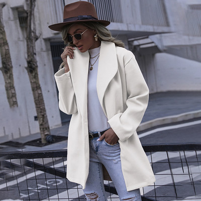 Jesen/zima Jakna dugih rukava s jednim gumbom na rever Moda srednjeg temperamenta Putnička uredska ljepota Ležerna jakna Ženski kaput