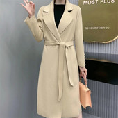 2023 HOT noi femei din lână jachetă femei cu centură lungă din lână iarnă toamnă caldă modă amestecuri de lână îmbrăcăminte Abrigo Mujer