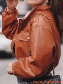 Primăvară Toamnă Scurt Maro Buzunar mare Jachete din piele artificială ușoară pentru femei, cu mânecă lungă, moale, în stil coreean, Moda 2022