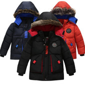 Jachete de iarnă pentru băieți la modă 2021, cu glugă, îmbrăcăminte exterioară caldă, îmbrăcăminte pentru copii, groasă de pluș, parka caldă, haine de bumbac pentru băiat.