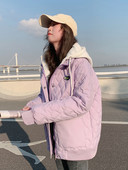 KBAT Modne parke Ljubičasta jakna s kapuljačom Ženska zima 2022. Široki pamučno podstavljeni kaput Sonw Deblja topla gornja odjeća Ženska