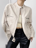 Jachetă din bumbac de toamnă pentru femei. Jachetă de bază largi, jachetă de baseball cu mânecă lungă, ocazional bomber, îmbrăcăminte exterioară pentru femei, îmbrăcăminte stradală vintage