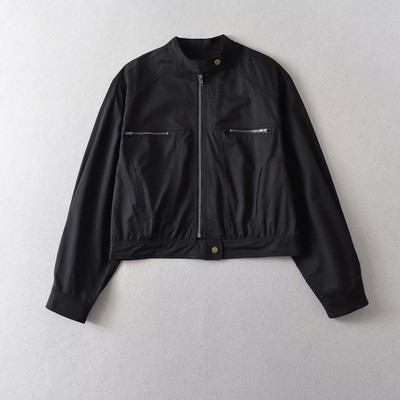 Jachetă din bumbac de toamnă pentru femei. Jachetă de bază largi, jachetă de baseball cu mânecă lungă, ocazional bomber, îmbrăcăminte exterioară pentru femei, îmbrăcăminte stradală vintage