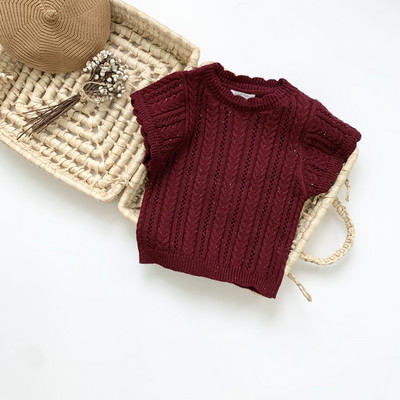 Jesen Zima Dječji prsluk Jakna Vintage pleteni prsluk Pleteni kaput bez rukava 90-140 cm DT508