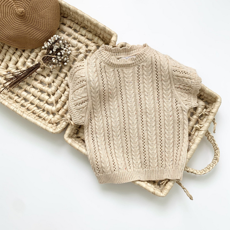 Jesen Zima Dječji prsluk Jakna Vintage pleteni prsluk Pleteni kaput bez rukava 90-140 cm DT508