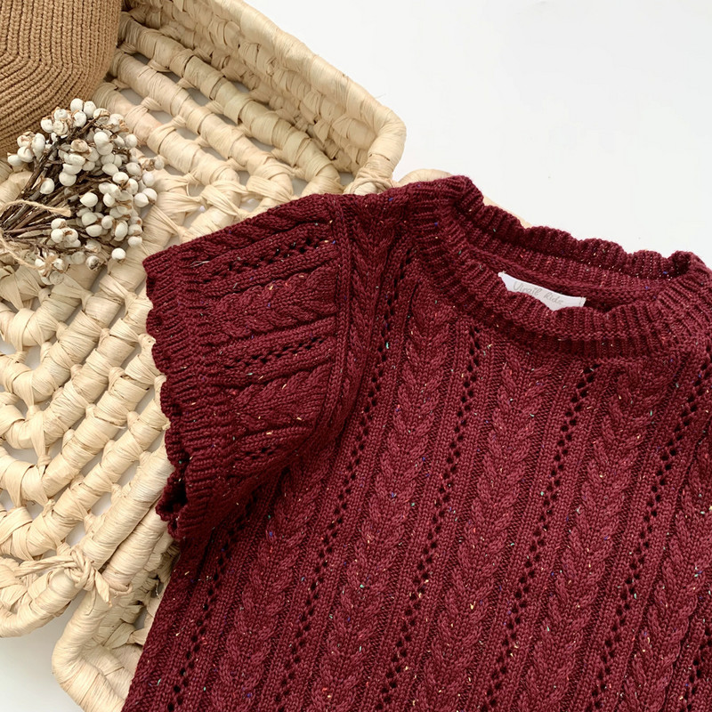 Jesen Zima Dječji prsluk Jakna Vintage pleteni prsluk Pleteni kaput bez rukava 90-140 cm DT508