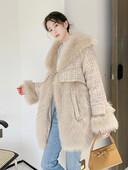 KBAT French Vintage Mala mirisna jakna od tvida Zimska pahuljasta bunda od umjetnog krzna Ženska modna topla ženska jakna od krzna