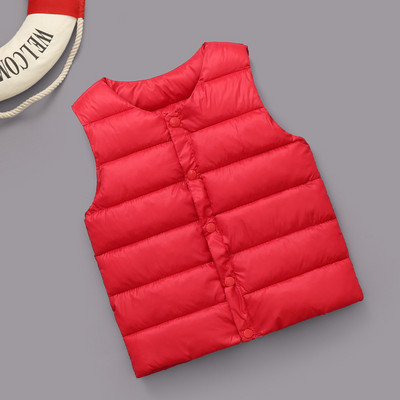 Bērnu veste zēniem Masīva apaļa apkakle Mīksta silta dūnu veste meitenei bez piedurknēm bērniem ziemas veste Bērnu ziemas apģērba veste