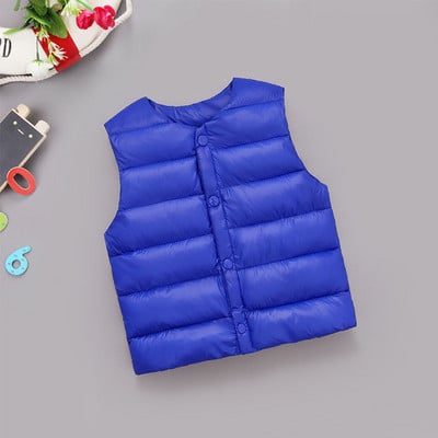 Bērnu veste zēniem Masīva apaļa apkakle Mīksta silta dūnu veste meitenei bez piedurknēm bērniem ziemas veste Bērnu ziemas apģērba veste