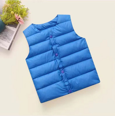 Bērnu veste zēniem Masīva apaļa apkakle Mīksta silta dūnu veste meitenei bez piedurknēm bērniem ziemas veste Bērnu ziemas apģērba veste