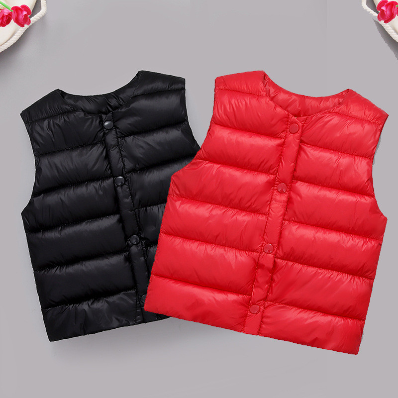 Vaikiška liemenė berniukams Tvirta apvali apykakle Minkšta šilta liemenė mergaitei be rankovių vaikiška žieminė liemenė vaikiška žieminių drabužių liemenė