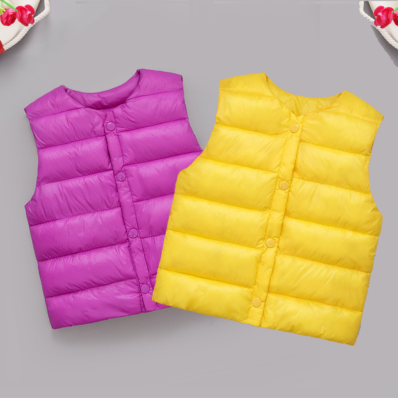 Vaikiška liemenė berniukams Tvirta apvali apykakle Minkšta šilta liemenė mergaitei be rankovių vaikiška žieminė liemenė vaikiška žieminių drabužių liemenė