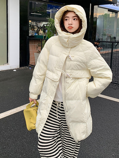 Zimske ženske donje jakne za 2023. Ultra lagani topli ležerni kaput Ženska pufer jakna s kapuljačom, pamučno podstavljene parke Duga gornja odjeća