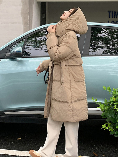 Zimske ženske donje jakne za 2023. Ultra lagani topli ležerni kaput Ženska pufer jakna s kapuljačom, pamučno podstavljene parke Duga gornja odjeća