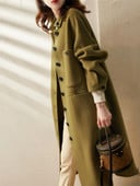 2023 m. naujas moteriškas paltas, temperamentas, tankintas vilnonis audinys, žieminis vidutinio ilgio, paprasti išskirtiniai paltai, skirti elegantiškiems moteriškiems paltams