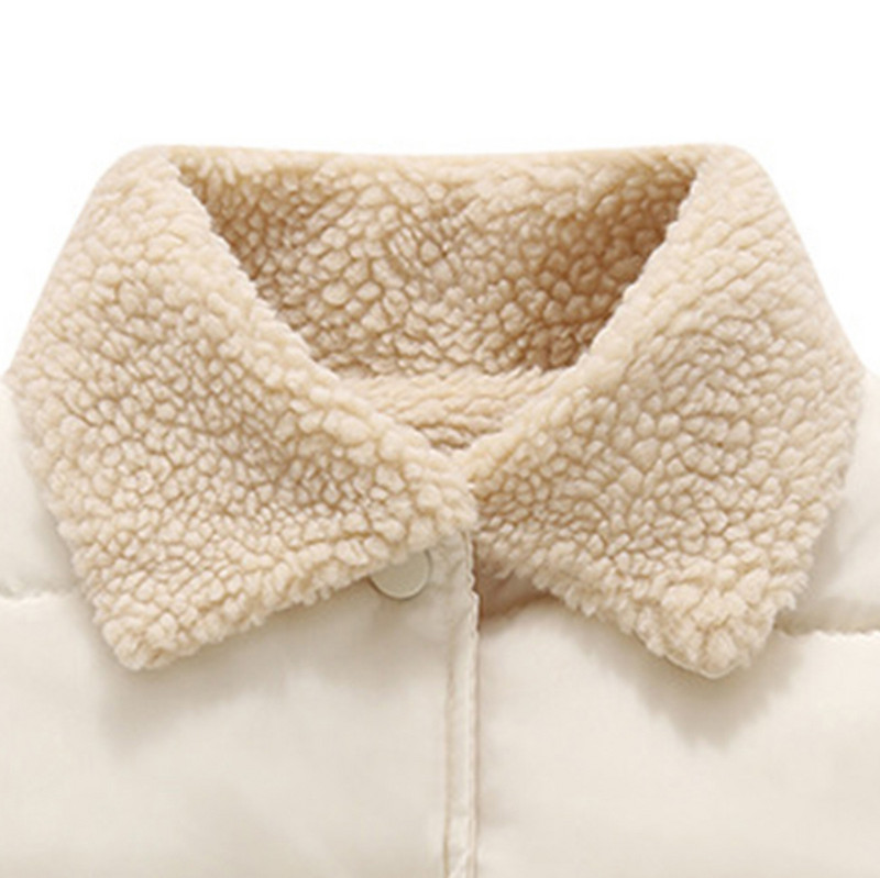 Zimska vunena odjeća za djecu, dječake, dojenčad, djevojčice, podebljana jednobojna, jednobojna spuštena kragna, punji prsluk za 1-8 godina, dječja odjeća za djevojčice