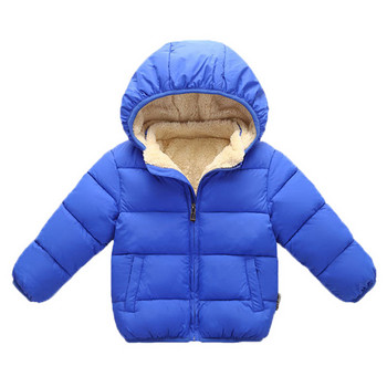 Детско памучно пухено яке от кашмир, зимно дебело, топло парково палто с качулка, горно облекло за деца, момчета, момичета 1-6 години