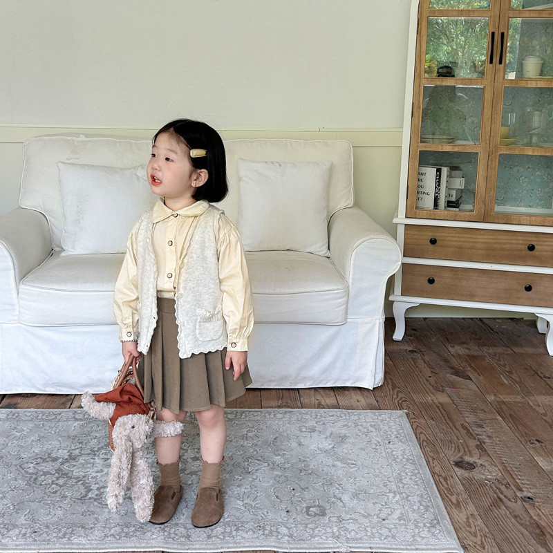 Vestă tricotată pentru fete vintage, în stil coreean, cu decolteu în V, cardigan fără mâneci