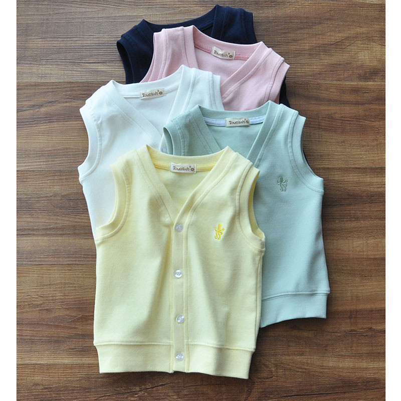 Vestă pentru copii pentru fată și băiat, ocazional, din bumbac, haine exterioare pentru copii, haine, cu decolteu în V, vestă fără mâneci, jachetă RT550