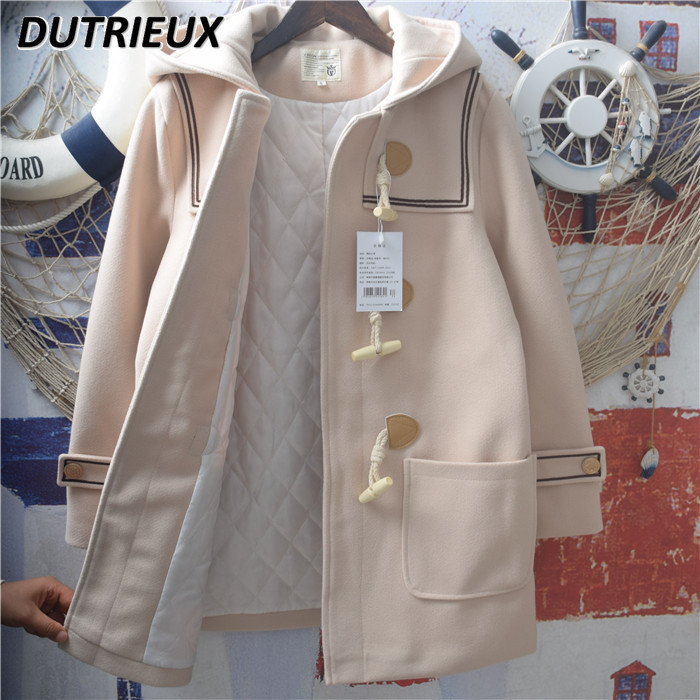 Jachetă de iarnă pentru femei în stil japonez, stil japonez, jachetă lungă, căptușită, îngroșată, JK.