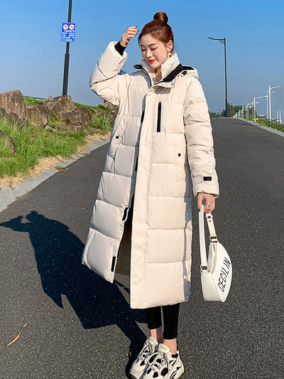 KBAT 2023 Zimska topla parka Duga ženska puhasta jakna Snježni kaput Ženska jakna s kapuljačom Deblja topla Elegnat ženska gornja odjeća otporna na vjetar