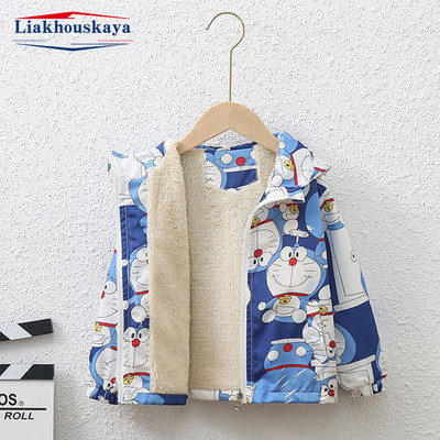 Dječja jakna s kapuljačom za bebe Kaputi Jesen za dječake Crtić Vrlo dobro održava toplinu Jakna Kaput za malu djecu Jakna s patentnim zatvaračem Gornja odjeća 90-130 cm